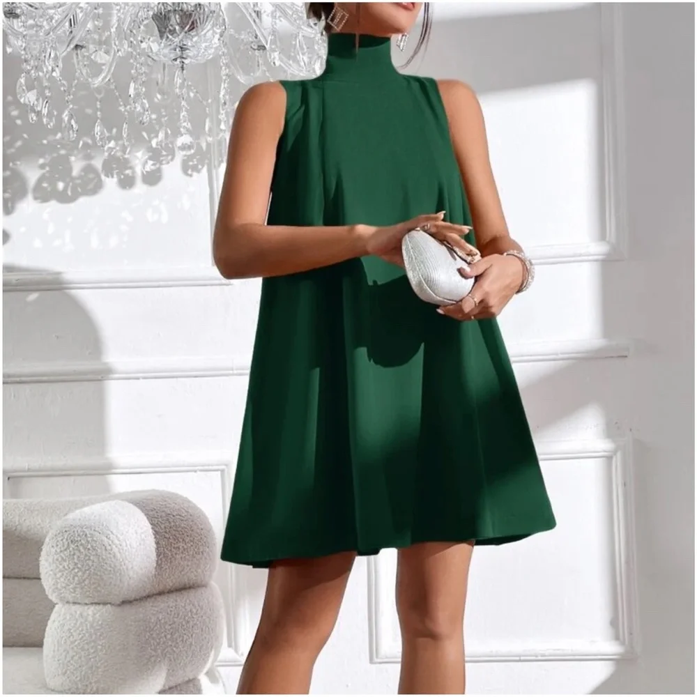 Luxe Neck Tie Party Evening Mini Dress - Picture 7 of 12